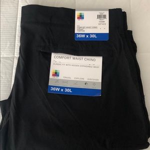Black casual chino pants
